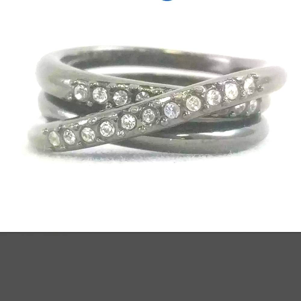 REBECCA MINKOFF Criss cross diamond ring